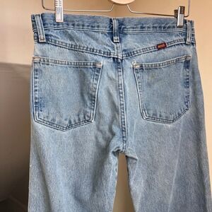 Vintage Rustler Straight Leg Jeans 32x29 Light Wash Blue Cotton Denim Worn Faded